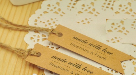 Kraft labels bruiloft