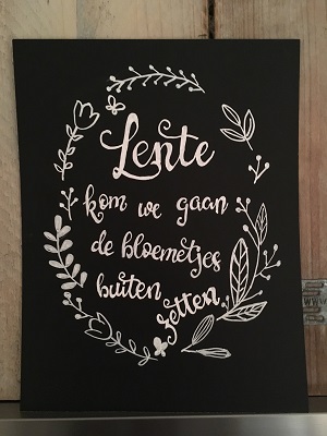 Krijtbord schrijven krijtstift