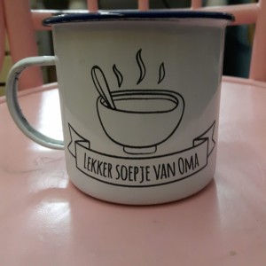 emaille soepkom graveren