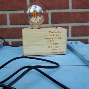 houten lamphouder graveren
